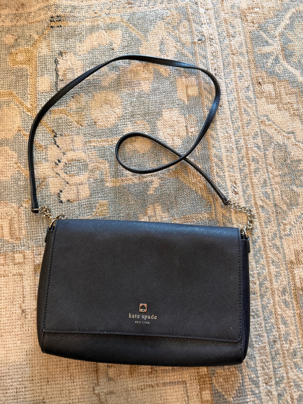 Kate Spade Classic Black Crossbody Bag with Chain Strap